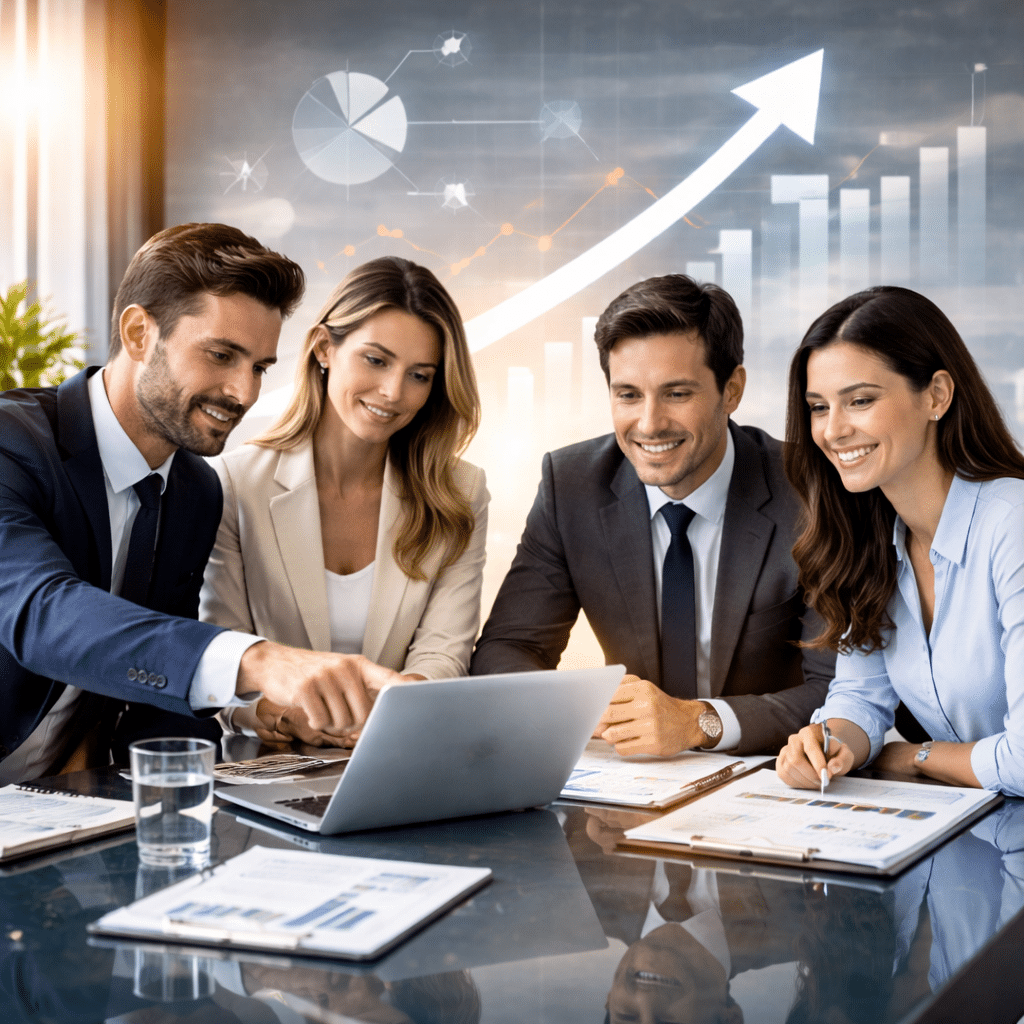 équipe discute du levier pour une entreprise gagnante